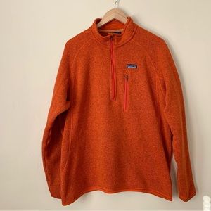 Patagonia Burnt Orange Marled Better Sweater Fleece Jacket 1/4 Zip Size XL